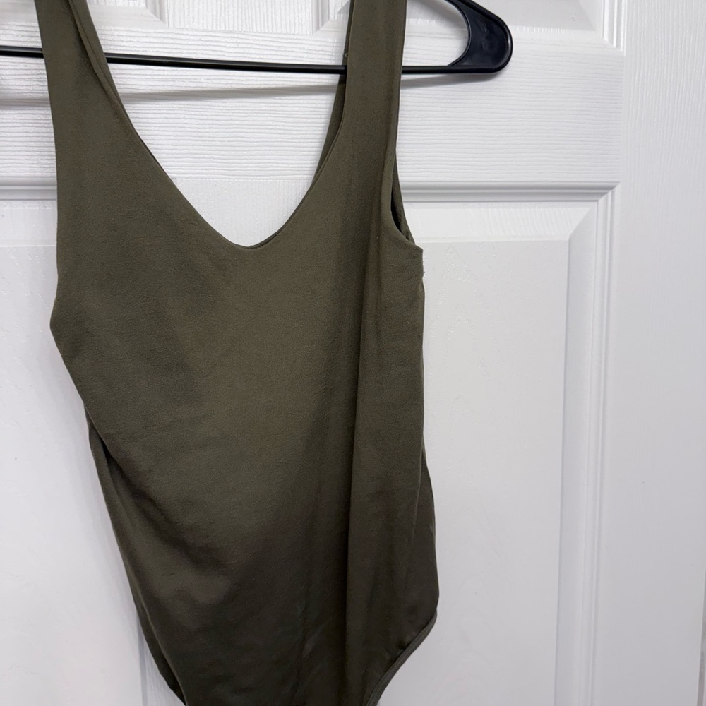 Olive Green Sleeveless Bodysuit